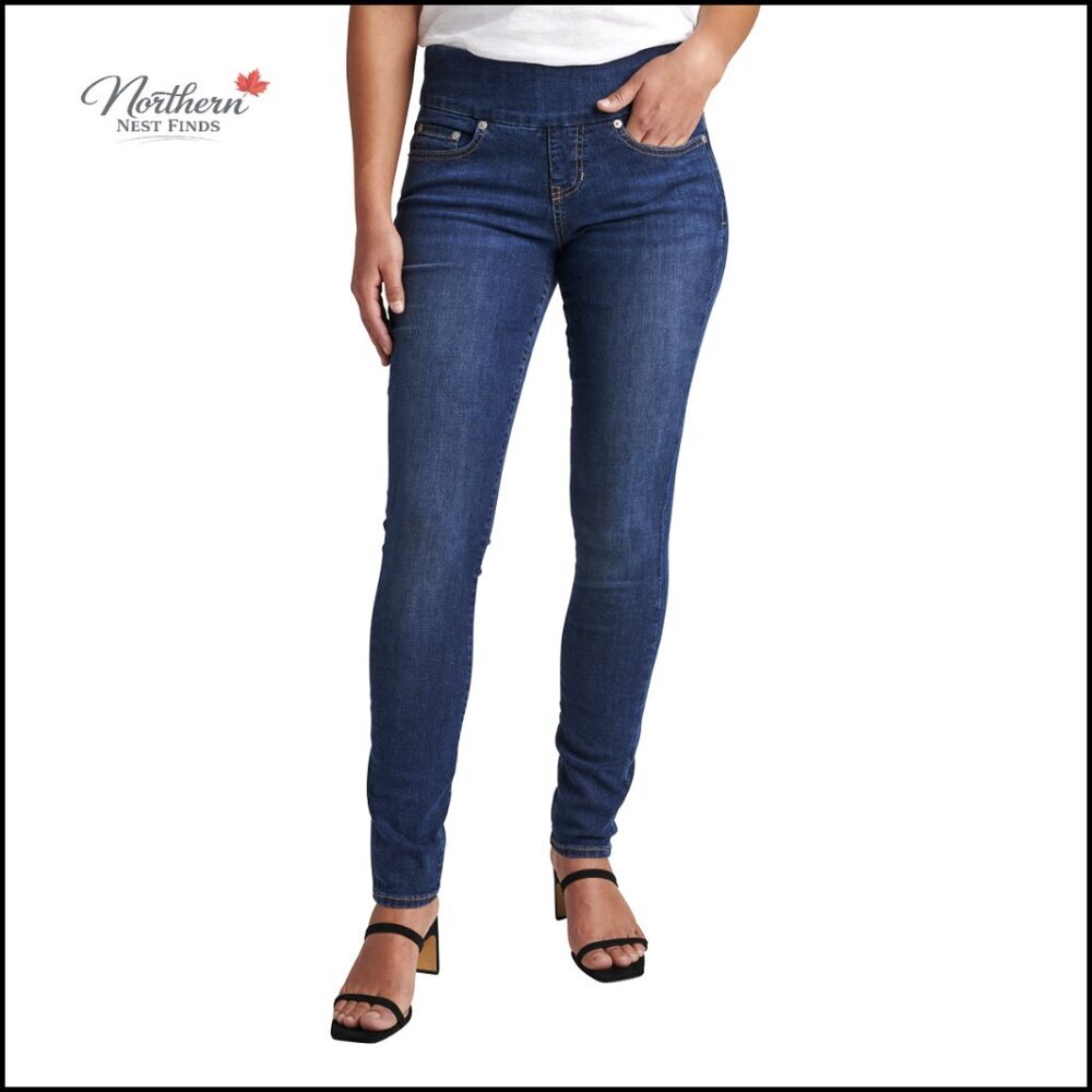 Mid Rise Skinny Pull-On Jeans, Stretch Denim, 31" Inseam